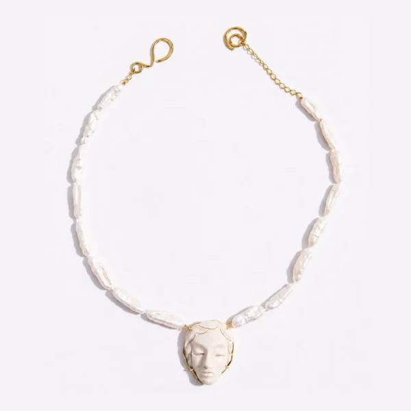 Urânia Face Necklace – Pearl